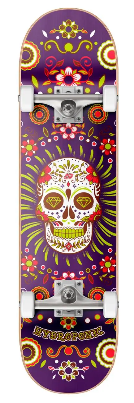 Hydroponic Mexican Complete Skateboard 8.125" - Purple Skull