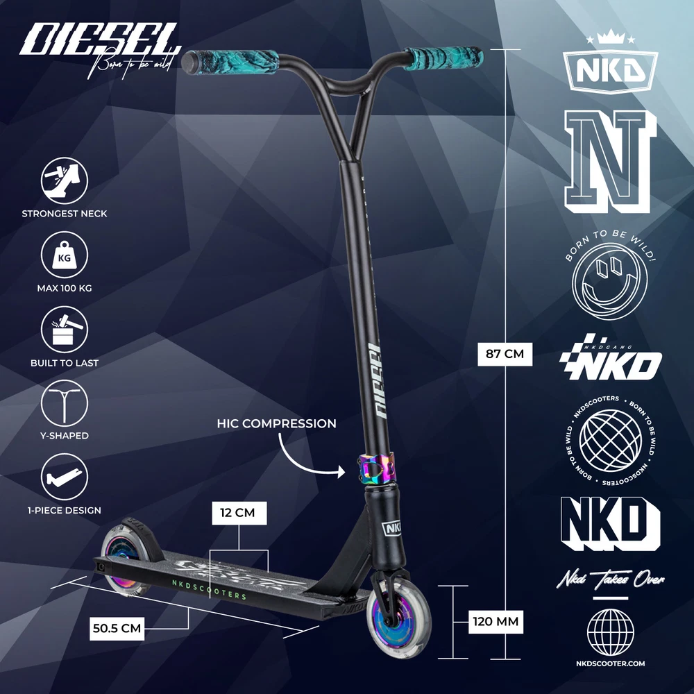 NKD IDC Stunt Scooter - Black/gold