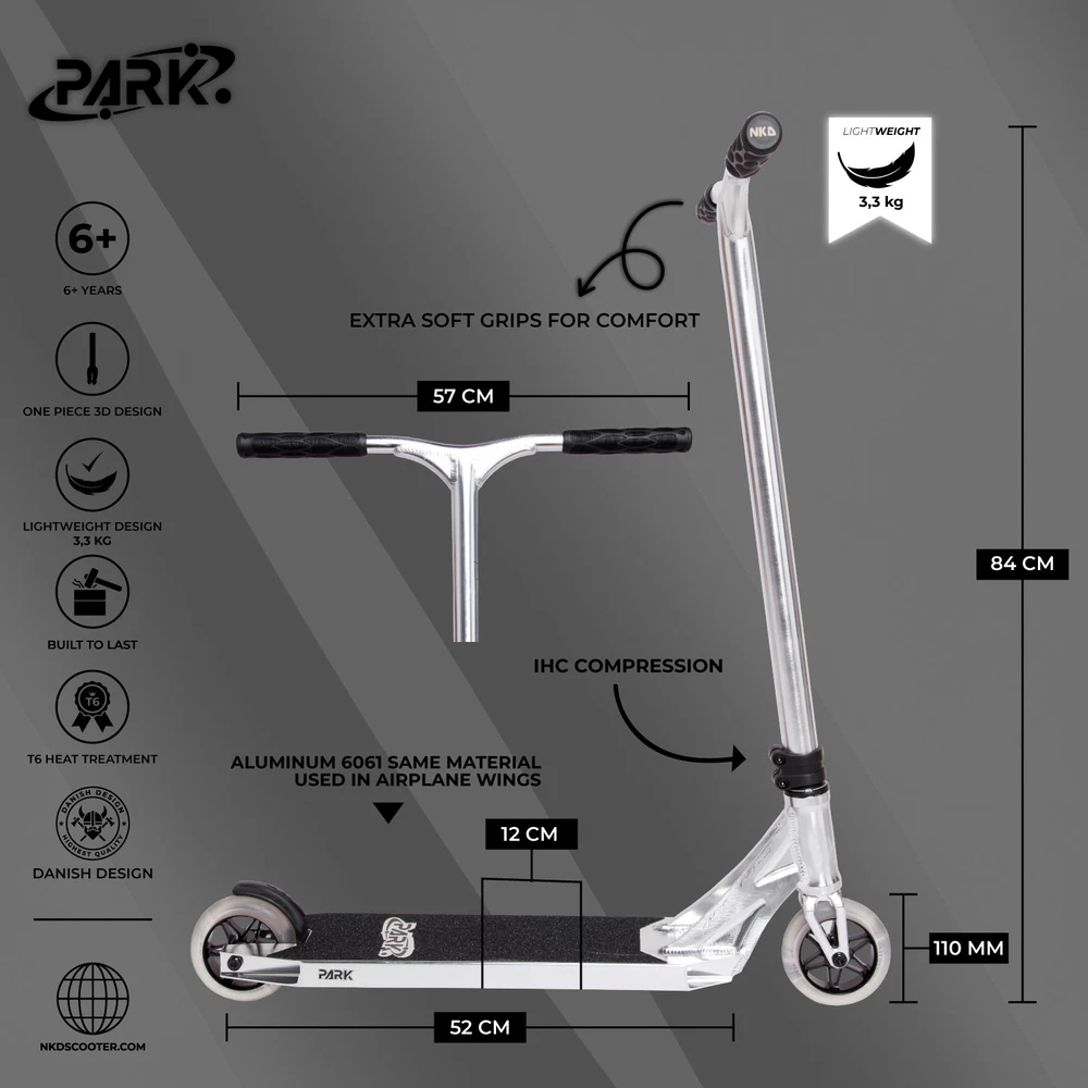 Freestyle kolobežka NKD Code 7075 Stunt Scooter - Black/gold