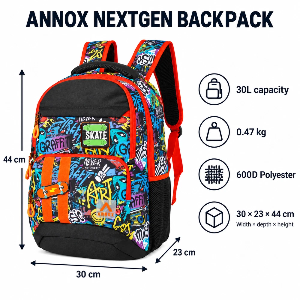 Annox NextGen Backpack - Matt Black / White 27l