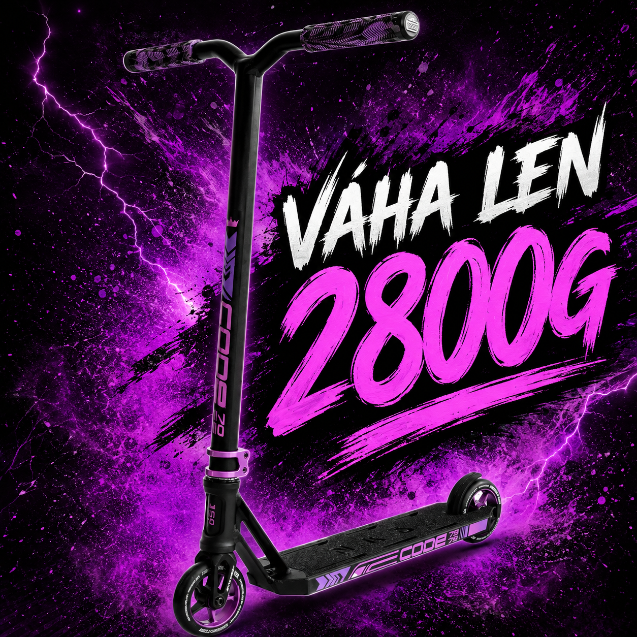 Freestyle kolobežka NKD Code 7075 Stunt Scooter - Blackpurple