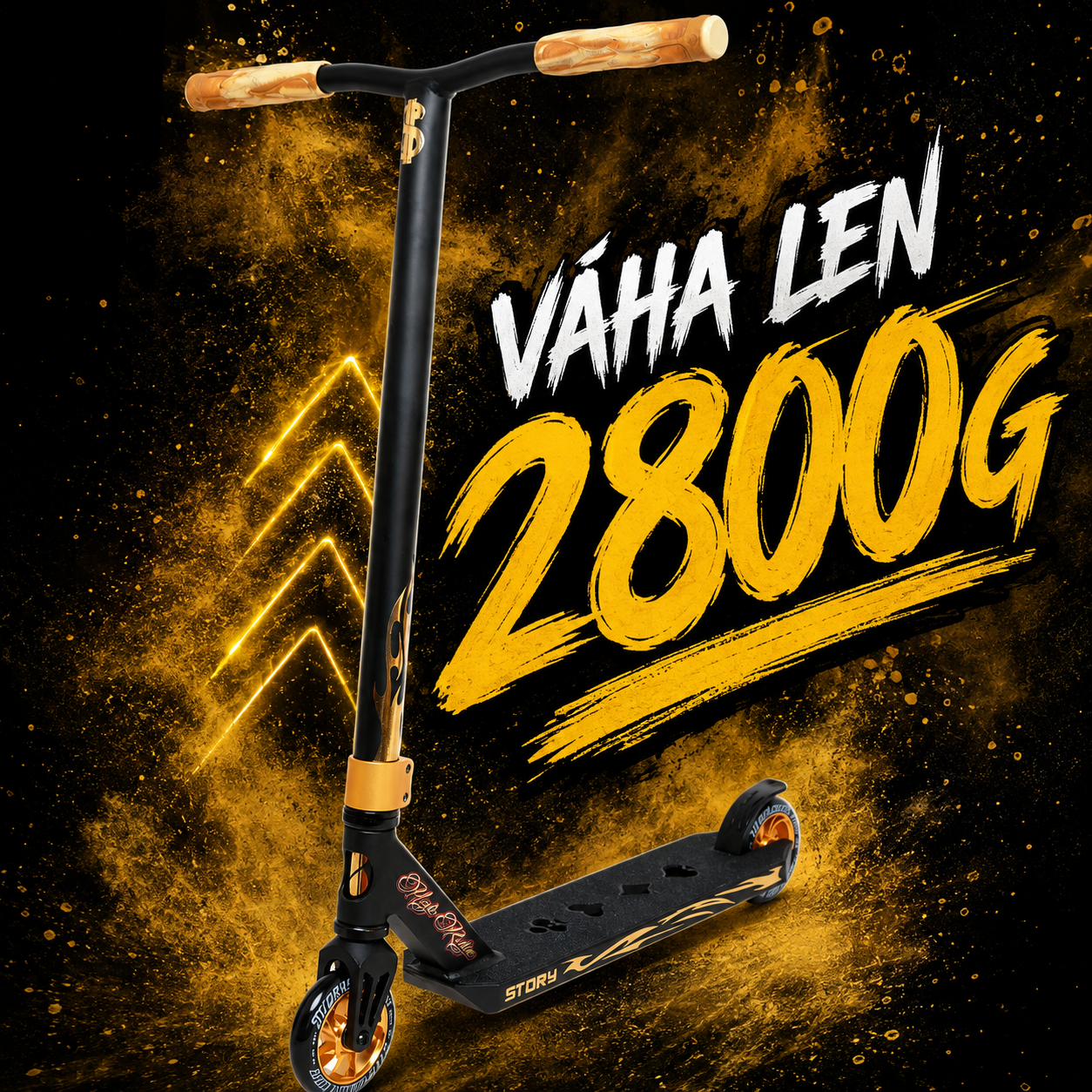 Freestyle kolobežka NKD Code 7075 Stunt Scooter - Black/gold