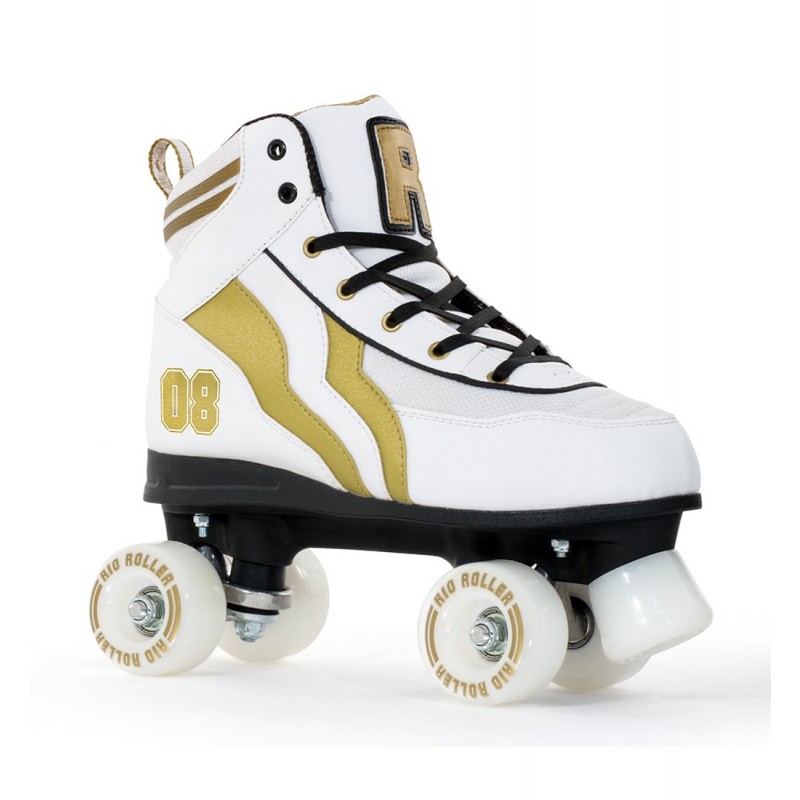 Rio Roller Varsity Adult Quad Skate - White / Gold