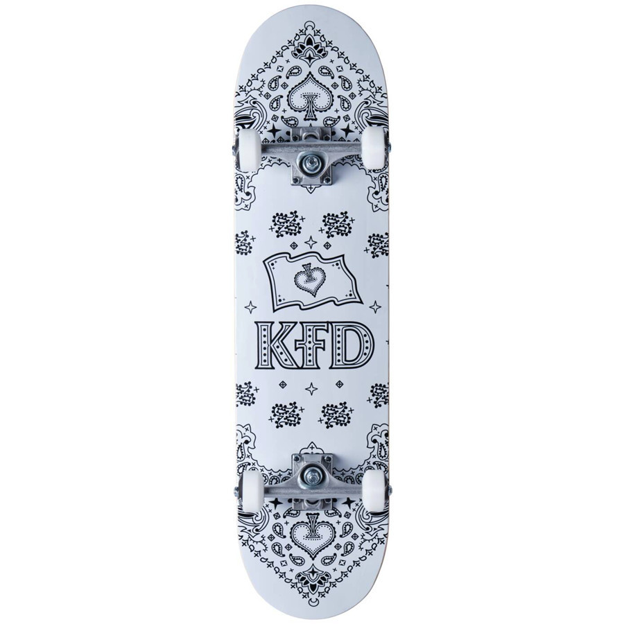  KFD Bandana 8" Skateboard - White