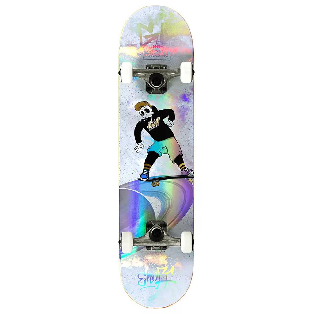 Enuff Skully Hologram 7.75" Skateboard - White