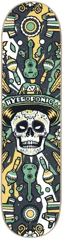 Hydroponic Mexican Skull 2.0 Skateboard Deck 8,125" - Black