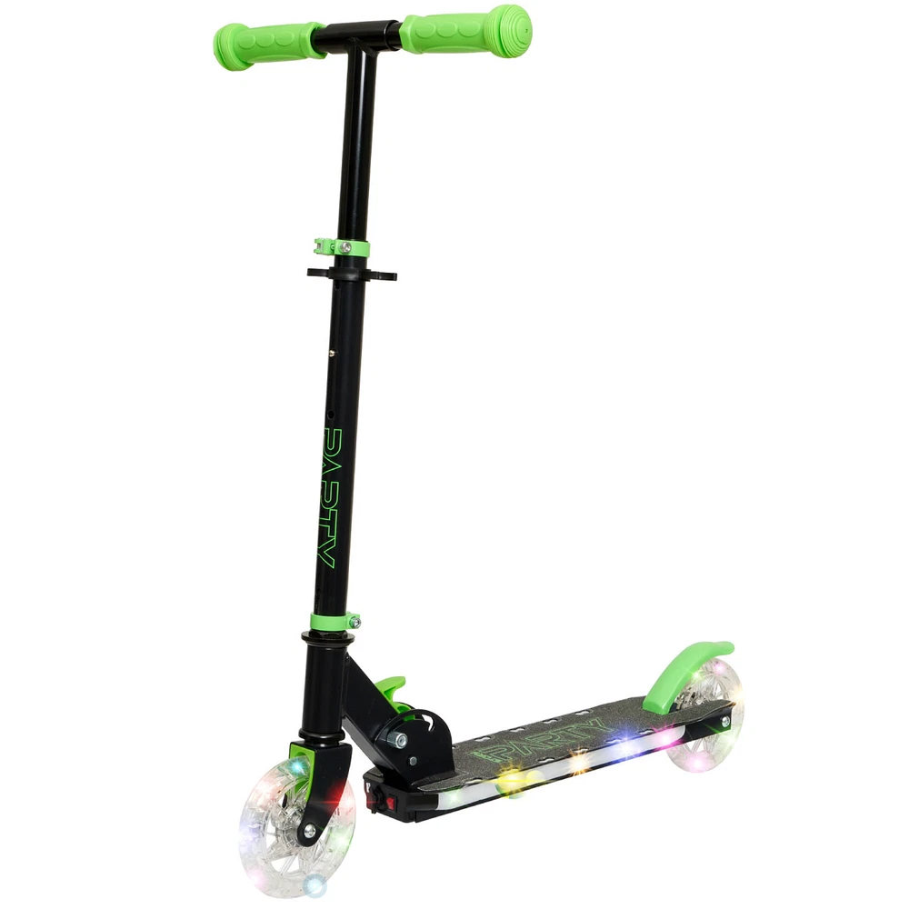 Story Party LED Adjustable Kids Kick Scooter - Blackgreen