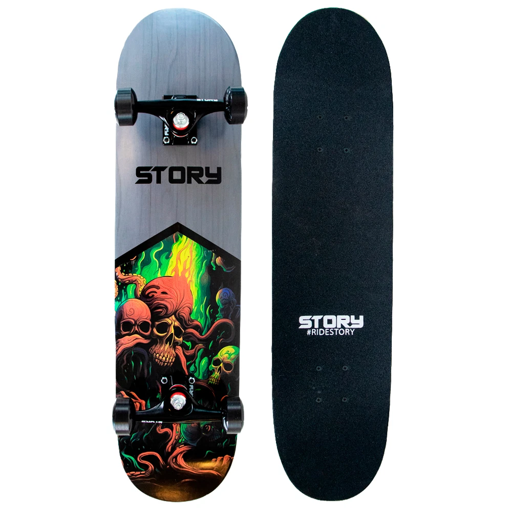 Story 7.75" Skateboard - Black/red
