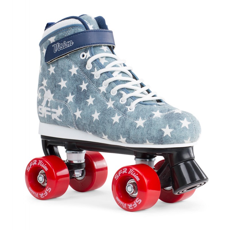 SFR Vision Canvas Kids Quad Skate - Jeans Stars