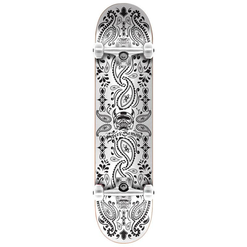 Speed Demons Bandana Complete Skateboard - White